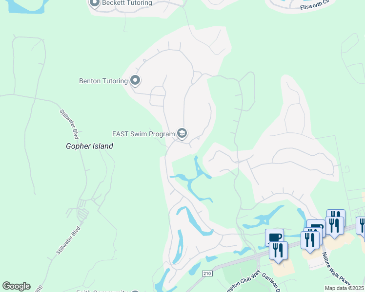 map of restaurants, bars, coffee shops, grocery stores, and more near 4508 East Seneca Drive in Saint Johns