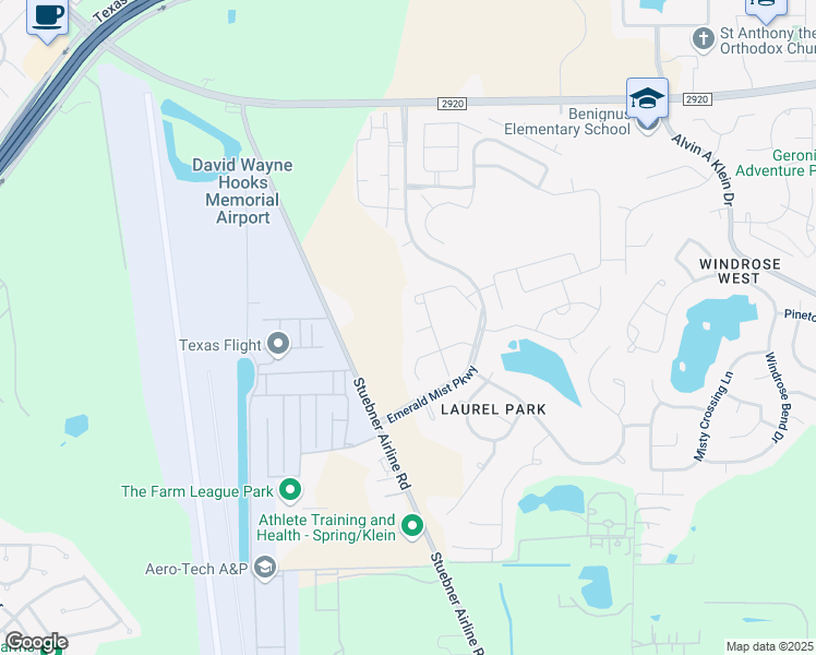 map of restaurants, bars, coffee shops, grocery stores, and more near 20827 Sherwood Pass Lane in Spring