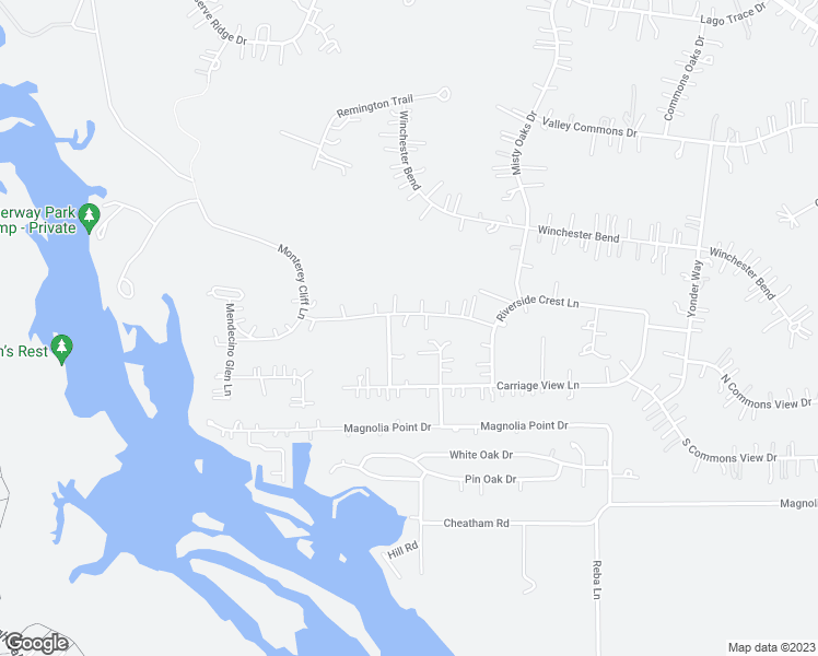map of restaurants, bars, coffee shops, grocery stores, and more near 610 North Commons View Drive in Huffman