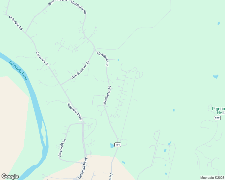 map of restaurants, bars, coffee shops, grocery stores, and more near 511 McAllister Road in Bastrop