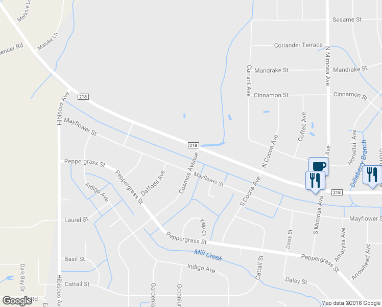 map of restaurants, bars, coffee shops, grocery stores, and more near 2170 Cosmos Avenue in Middleburg