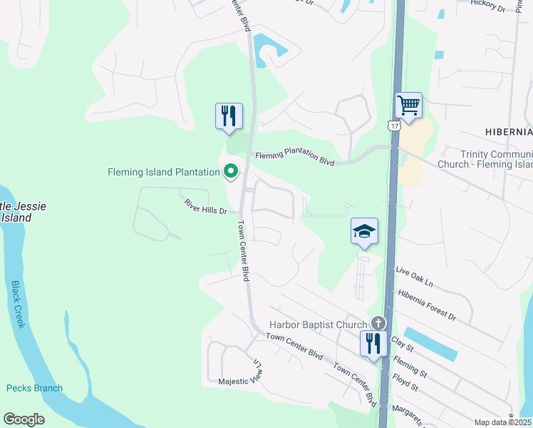 map of restaurants, bars, coffee shops, grocery stores, and more near 1655 Vineland Circle in Orange Park