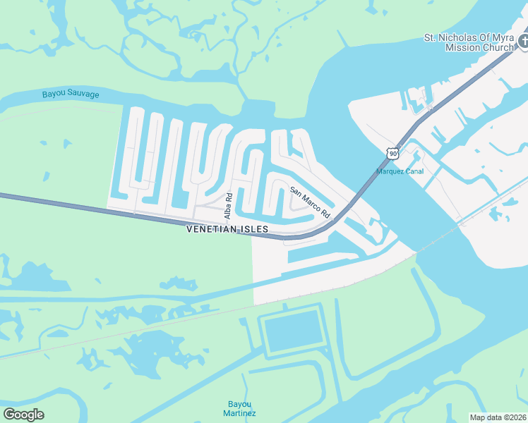 map of restaurants, bars, coffee shops, grocery stores, and more near 4400 San Marco Road in New Orleans