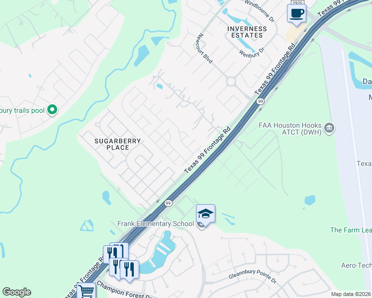 map of restaurants, bars, coffee shops, grocery stores, and more near 20943 Berrywood Bend Drive in Tomball