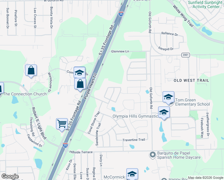 map of restaurants, bars, coffee shops, grocery stores, and more near 128 Adoquin Trail in Buda