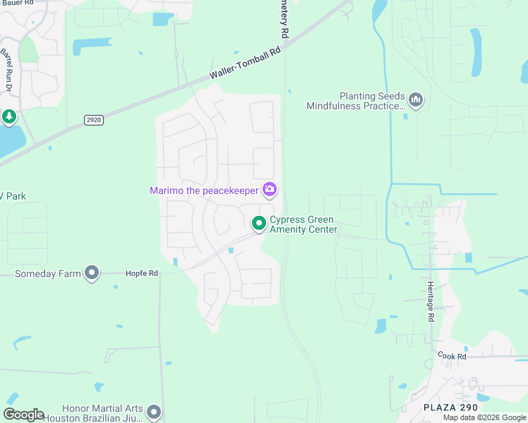 map of restaurants, bars, coffee shops, grocery stores, and more near 19250 Hopfe Road in Hockley