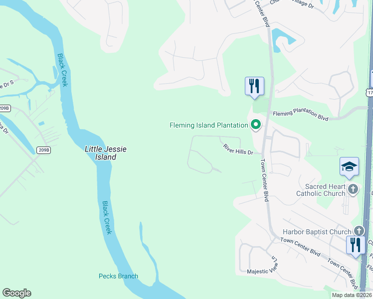 map of restaurants, bars, coffee shops, grocery stores, and more near 1902 Hickory Trace Drive in Orange Park