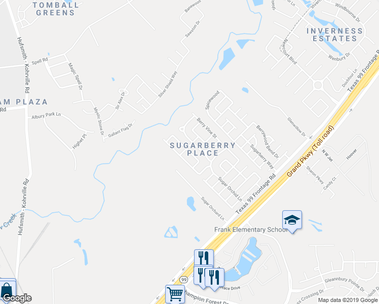map of restaurants, bars, coffee shops, grocery stores, and more near 21339 Sweet Grass Ln in Tomball