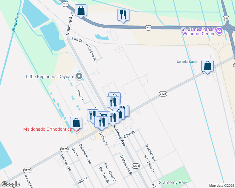 map of restaurants, bars, coffee shops, grocery stores, and more near 1016 North Ezidore Avenue in Gramercy