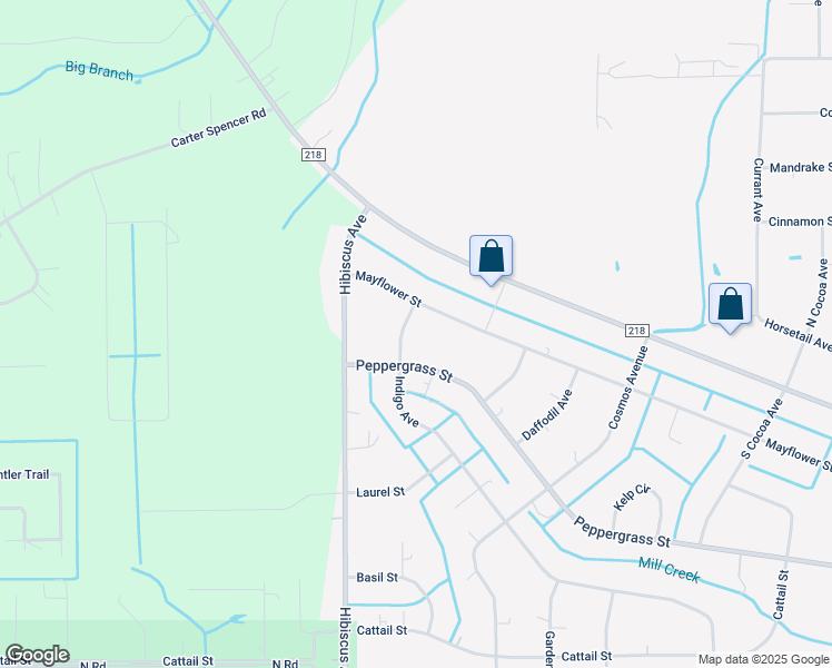 map of restaurants, bars, coffee shops, grocery stores, and more near 2155 Indigo Avenue in Middleburg