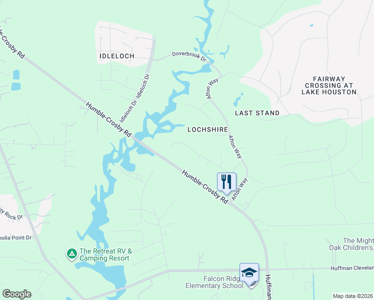 map of restaurants, bars, coffee shops, grocery stores, and more near 27327 Caperidge Drive in Huffman
