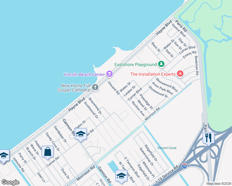 map of restaurants, bars, coffee shops, grocery stores, and more near 13848 Wales Street in New Orleans