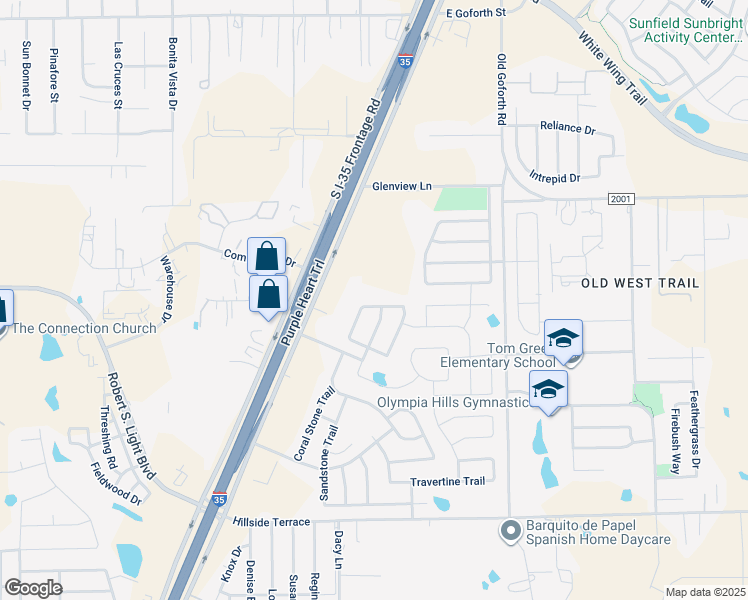 map of restaurants, bars, coffee shops, grocery stores, and more near 273 Shale Circle in Buda