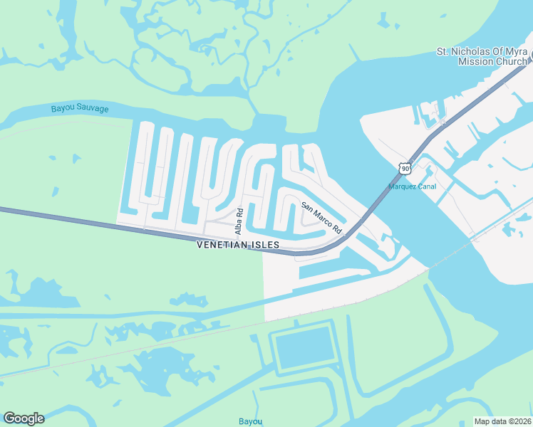 map of restaurants, bars, coffee shops, grocery stores, and more near 4400 San Marco Road in New Orleans