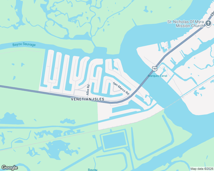 map of restaurants, bars, coffee shops, grocery stores, and more near 4400 San Marco Road in New Orleans