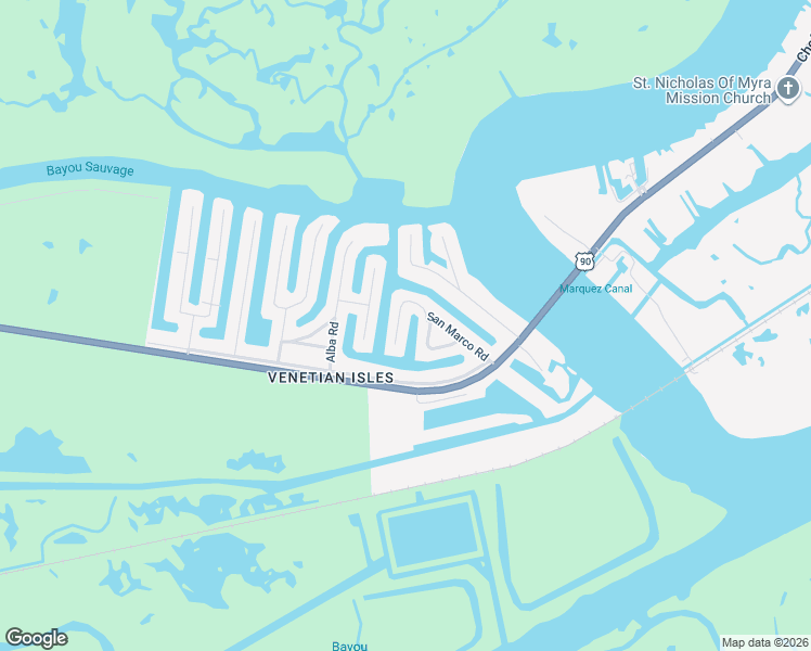 map of restaurants, bars, coffee shops, grocery stores, and more near 4400 San Marco Road in New Orleans