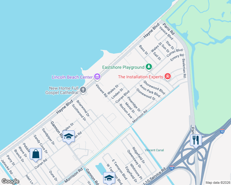 map of restaurants, bars, coffee shops, grocery stores, and more near 14022 Wales Street in New Orleans