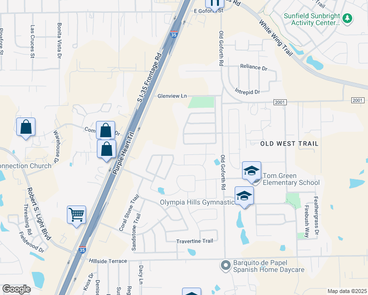 map of restaurants, bars, coffee shops, grocery stores, and more near 1591 Stone Rim Loop in Buda