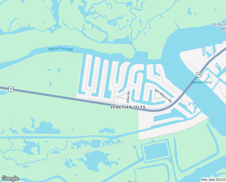 map of restaurants, bars, coffee shops, grocery stores, and more near 4300 Murano Road in New Orleans