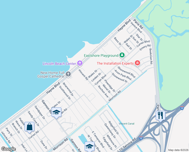 map of restaurants, bars, coffee shops, grocery stores, and more near 14022 Wales Street in New Orleans