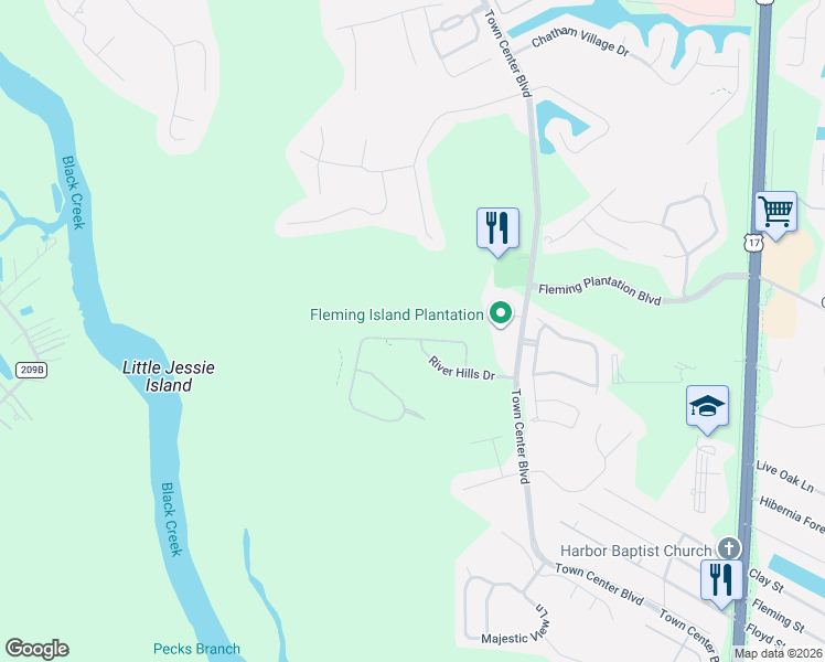 map of restaurants, bars, coffee shops, grocery stores, and more near 1844 Hickory Trace Drive in Orange Park