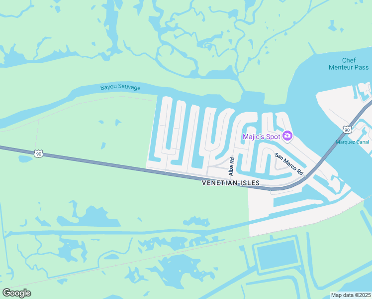 map of restaurants, bars, coffee shops, grocery stores, and more near 4291 San Remo Road in New Orleans