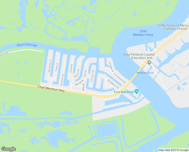 map of restaurants, bars, coffee shops, grocery stores, and more near 4470 San Marco Road in New Orleans