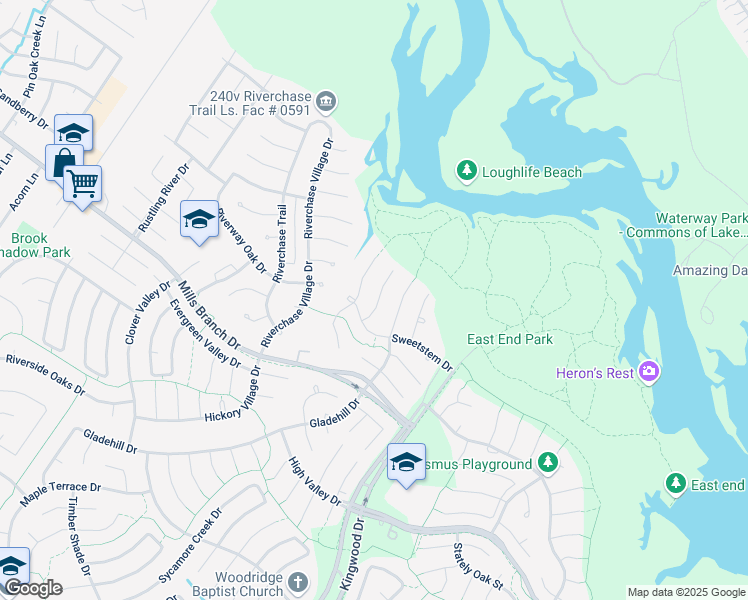 map of restaurants, bars, coffee shops, grocery stores, and more near 6319 Sevenleaf Lane in Houston