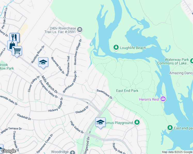 map of restaurants, bars, coffee shops, grocery stores, and more near 6319 Sevenleaf Lane in Houston