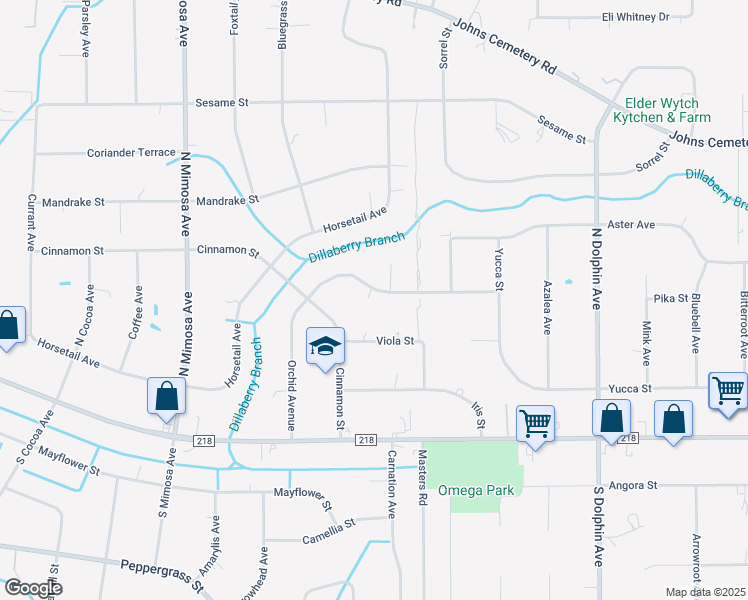 map of restaurants, bars, coffee shops, grocery stores, and more near 124 Orchid Avenue in Middleburg