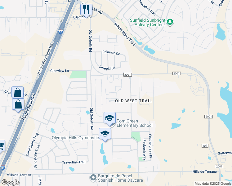 map of restaurants, bars, coffee shops, grocery stores, and more near 950 Farm to Market Road 2001 in Buda