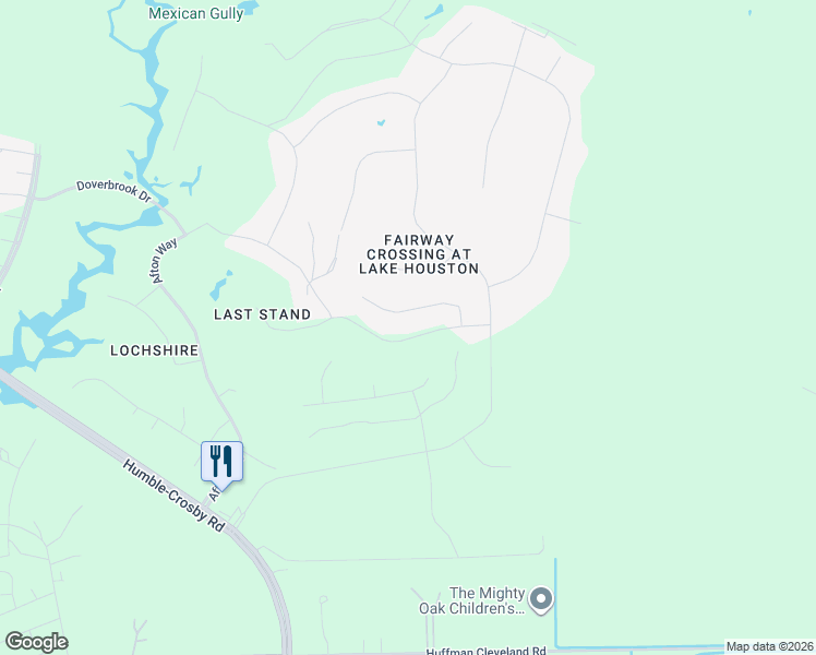 map of restaurants, bars, coffee shops, grocery stores, and more near 26718 Winding River Trail in Huffman