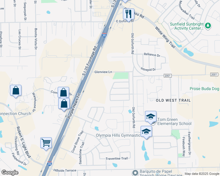 map of restaurants, bars, coffee shops, grocery stores, and more near 1681 Stone Rim Loop in Buda