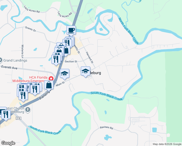 map of restaurants, bars, coffee shops, grocery stores, and more near in Middleburg