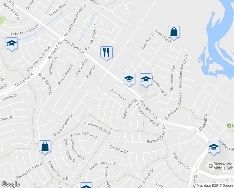 map of restaurants, bars, coffee shops, grocery stores, and more near 2609 River Oak Court in Houston