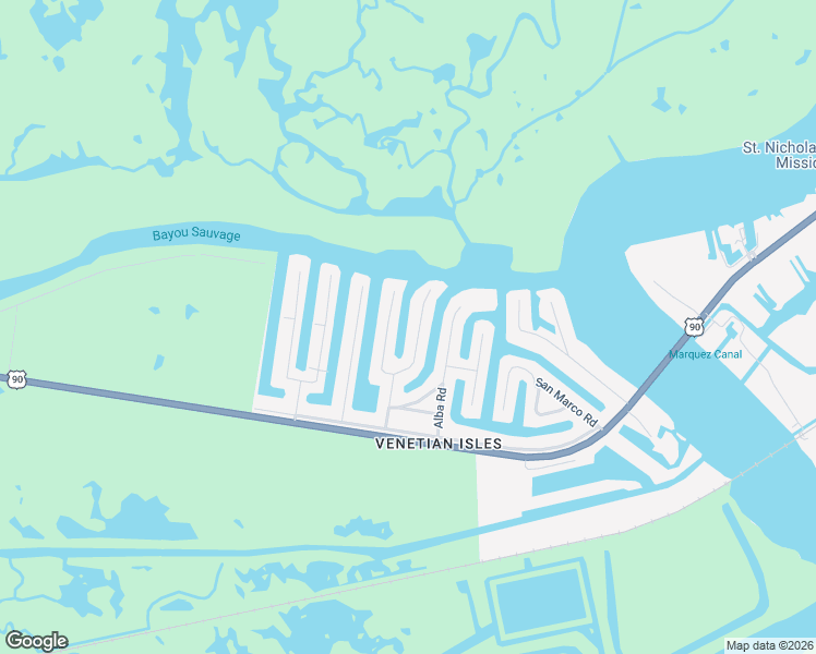 map of restaurants, bars, coffee shops, grocery stores, and more near 4521 Murano Road in New Orleans