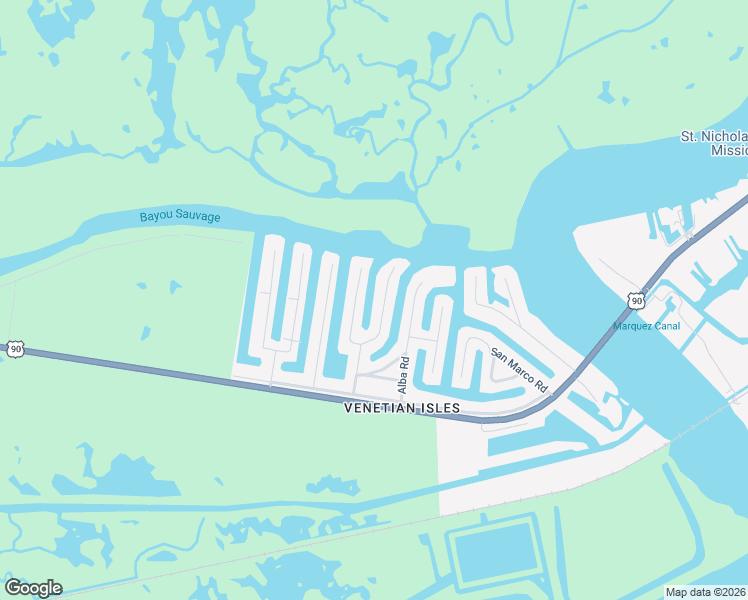 map of restaurants, bars, coffee shops, grocery stores, and more near 4521 Murano Road in New Orleans