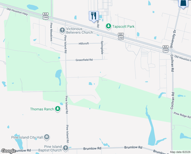 map of restaurants, bars, coffee shops, grocery stores, and more near 35505 Windmill Road in Prairie View