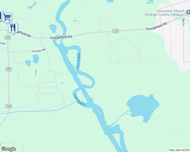 map of restaurants, bars, coffee shops, grocery stores, and more near 5389 Caribou Extension in Orange