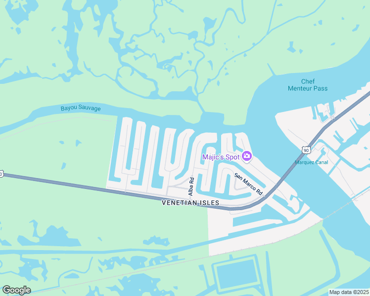 map of restaurants, bars, coffee shops, grocery stores, and more near 4521 Murano Road in New Orleans