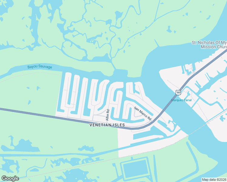 map of restaurants, bars, coffee shops, grocery stores, and more near 4631 Alba Road in New Orleans