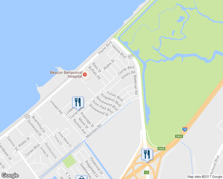 map of restaurants, bars, coffee shops, grocery stores, and more near 1462 Emory Road in New Orleans