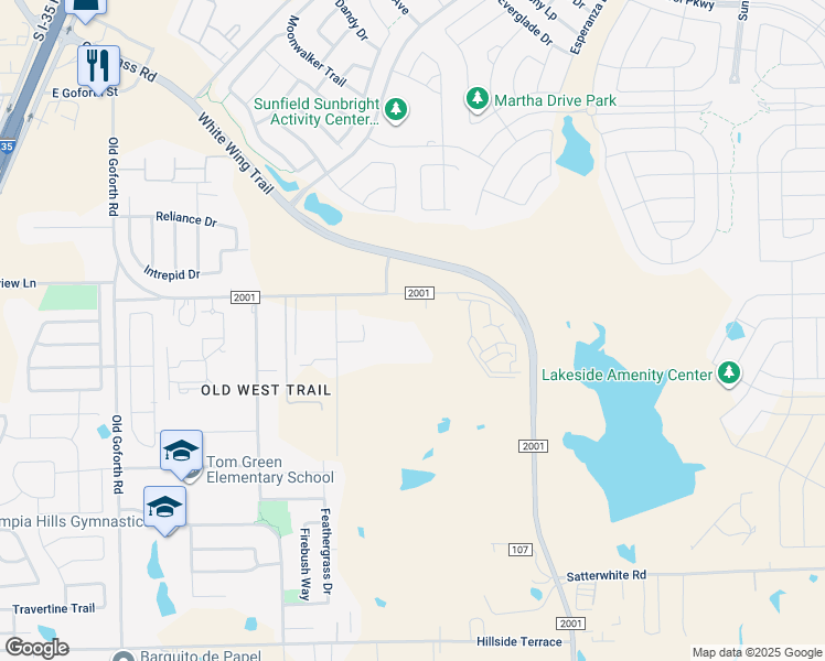map of restaurants, bars, coffee shops, grocery stores, and more near 5087 Farm to Market Road 2001 in Buda