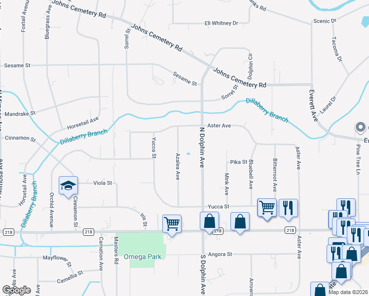 map of restaurants, bars, coffee shops, grocery stores, and more near 64 Azalea Avenue in Middleburg