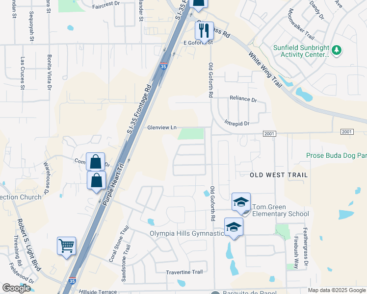 map of restaurants, bars, coffee shops, grocery stores, and more near 141 Desert Quail Lane in Buda