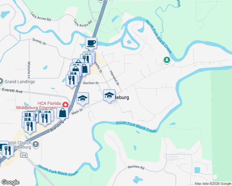 map of restaurants, bars, coffee shops, grocery stores, and more near in Middleburg