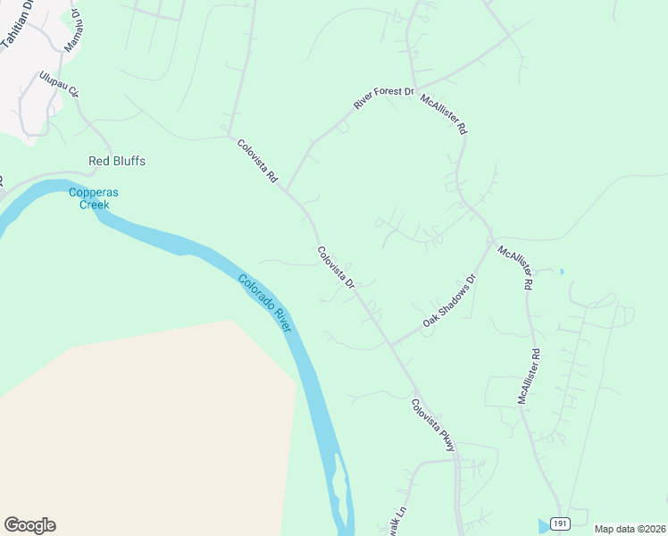 map of restaurants, bars, coffee shops, grocery stores, and more near Colovista Drive in Bastrop County