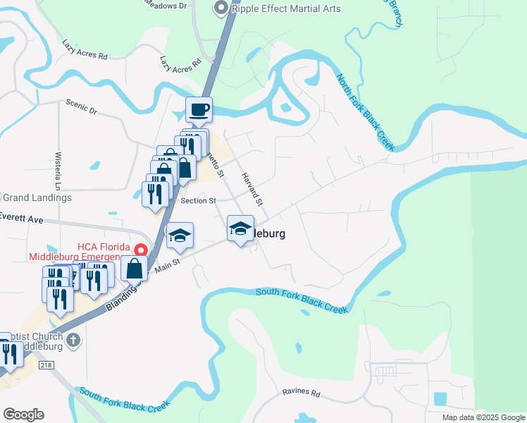 map of restaurants, bars, coffee shops, grocery stores, and more near in Middleburg