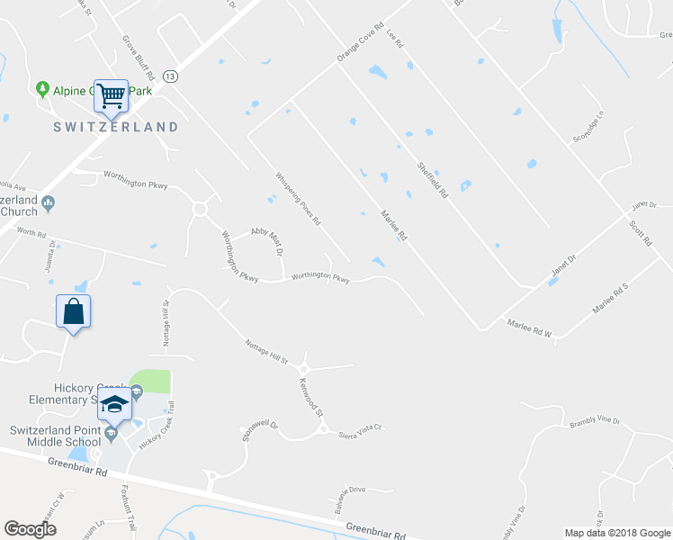 map of restaurants, bars, coffee shops, grocery stores, and more near 900 Alameda Lane in Jacksonville