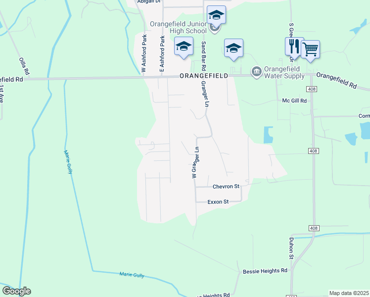 map of restaurants, bars, coffee shops, grocery stores, and more near 6978-6998 Wade Drive in Orange